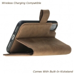 Burkley Case iPhone X Deri C�zdan K�l�f-Antique Coffee