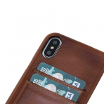 Burkley Case iPhone X Snap-On Deri Czdan Klf-Burnished Tan