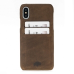 Burkley Case iPhone X Snap-On Deri Czdan Klf-Antique Coffee