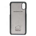 Burkley Case iPhone X Snap-On Deri Czdan Klf-Pebble Black