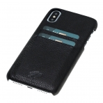 Burkley Case iPhone X Snap-On Deri Czdan Klf-Pebble Black