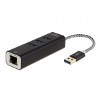 CableCreation USB 3.0 Hub/RJ45 Ethernet Balants (Siyah)