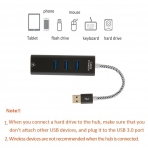 CableCreation USB 3.0 Hub/RJ45 Ethernet Balants (Siyah)