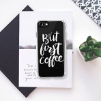 Casetify iPhone 7 Snap Klf- But First Coffee Brush Painting Pattern