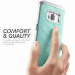Clayco Galaxy S8 Plus Helios Serisi Premium Hybrid Klf-Green Silver