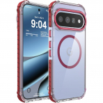 DEERLAMN Google Pixel 11 / 11 Pro Manyetik K�l�f-Clear/Red