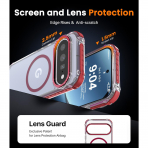 DEERLAMN Google Pixel 11 / 11 Pro Manyetik K�l�f-Clear/Red