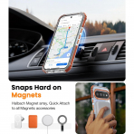 DEERLAMN Google Pixel 11 / 11 Pro Manyetik K�l�f-Clear/Orange