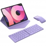 DELUX Katlanabilir Bluetooth Klavye ve Fare (Purple)