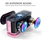 DOSS SoundBox Plus Tanabilir Bluetooth Hoparlr-Pink