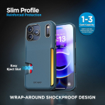 ENCASED Apple iPhone 17 Pro Cache Czdan Klf-Blue