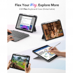 ESR Apple iPad A16 Flex Klavyeli Klf (10.9/11 in)-Dark Gray