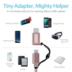 ESR USB Type C to Micro USB Adaptr (2 Adet) (Pembe Altn)