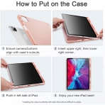 ESR iPad Pro Kalem Blmeli Klf (12.9 in)(4. Nesil)-Pink