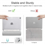 ESR iPad Pro Mermer Desenli Standl Klf (11 in)-White Marble