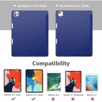 ESR iPad Pro Kalem Blmeli Klf (12.9 in)(4. Nesil)-Blue