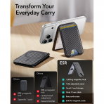 ESR iPhone 17 Manyetik Czdan Stand-Black Carbon