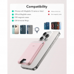 ESR iPhone Uyumlu Manyetik Czdan -Light Pink