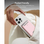 ESR iPhone Uyumlu Manyetik Czdan -Light Pink