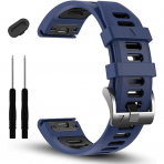 EZMVZKU Garmin Fenix 7/7Pro/6/6 Pro/5/5 Plus Kay-Blue Black