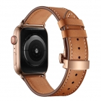 EloBeth Apple Watch Deri Kay (38/40mm)- Brown Strap Rose Gold Clasp