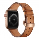 EloBeth Apple Watch Deri Kay (42/44mm)-Brown Strap Rose Gold Clasp