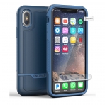 Encased Apple iPhone X Rebel Serisi Kemer Klipsli Klf (MIL-STD-810G)-Navy Blue