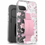 Encased Finger Loop Apple iPhone 15 Pro Klf- Flowers Pink