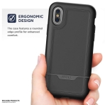 Encased iPhone XS Max Rebel Serisi Klf (MIL-STD-810G)-Black