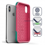 Encased iPhone XS Max Rebel Serisi Klf (MIL-STD-810G)-Teal Pink