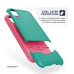 Encased iPhone XS Max Rebel Serisi Klf (MIL-STD-810G)-Teal Pink