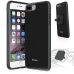 Evutec iPhone 7 Plus AERGO Balistik Klf ve Manyetik Ara in Tutucu (MIL-STD-810G)-Black