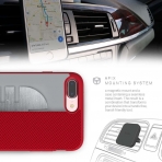 Evutec iPhone 7 Plus AERGO Balistik Klf ve Manyetik Ara in Tutucu (MIL-STD-810G)-Red