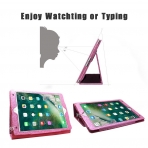 FANSONG iPad Parltl Deri Stand Klf (9.7 in)-Bling Pink