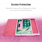 FANSONG iPad Parltl Deri Stand Klf (9.7 in)-Bling Pink