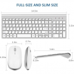 FENIFOX USB Slim Kablosuz Klavye ve Fare (White Silver)