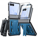 FNTCASE Galaxy Z Flip 8 Darbe Korumal� Standl� K�l�f-Blue