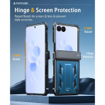 FNTCASE Galaxy Z Flip 8 Darbe Korumal� Standl� K�l�f-Blue