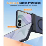 FNTCASE Galaxy Z Flip 8 MagSafe Ekran Koruyuculu K�l�f-Black