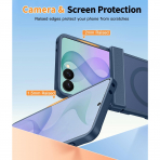 FNTCASE Galaxy Z Flip 8 MagSafe Ekran Koruyuculu K�l�f-Blue