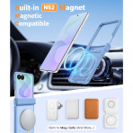 FNTCASE Galaxy Z Flip 8 MagSafe Ekran Koruyuculu K�l�f-Light Blue