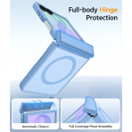 FNTCASE Galaxy Z Flip 8 MagSafe Ekran Koruyuculu K�l�f-Light Blue