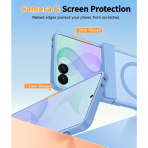 FNTCASE Galaxy Z Flip 8 MagSafe Ekran Koruyuculu K�l�f-Light Blue