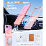 FNTCASE Galaxy Z Flip 8 MagSafe Ekran Koruyuculu K�l�f-Light Pink