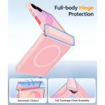 FNTCASE Galaxy Z Flip 8 MagSafe Ekran Koruyuculu K�l�f-Light Pink