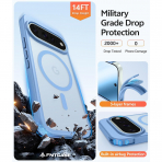 FNTCASE Google Pixel 11 Pro XL  Manyetik Mat K�l�f-Light Blue