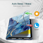 Fintie Apple iPad A16 Kalem Blmeli Klf (11 in)-Ocean Marble 
