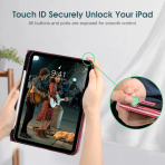 Fintie Apple iPad A16 Kalem Blmeli Klf (11 in)-Marble Pink 