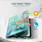 Fintie Apple iPad A16 Kalem Blmeli Klf (11 in)-Emerald Marble 