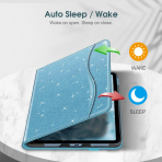 Fintie Apple iPad A16 Kalem Blmeli Klf (11 in)-Glittering Blue